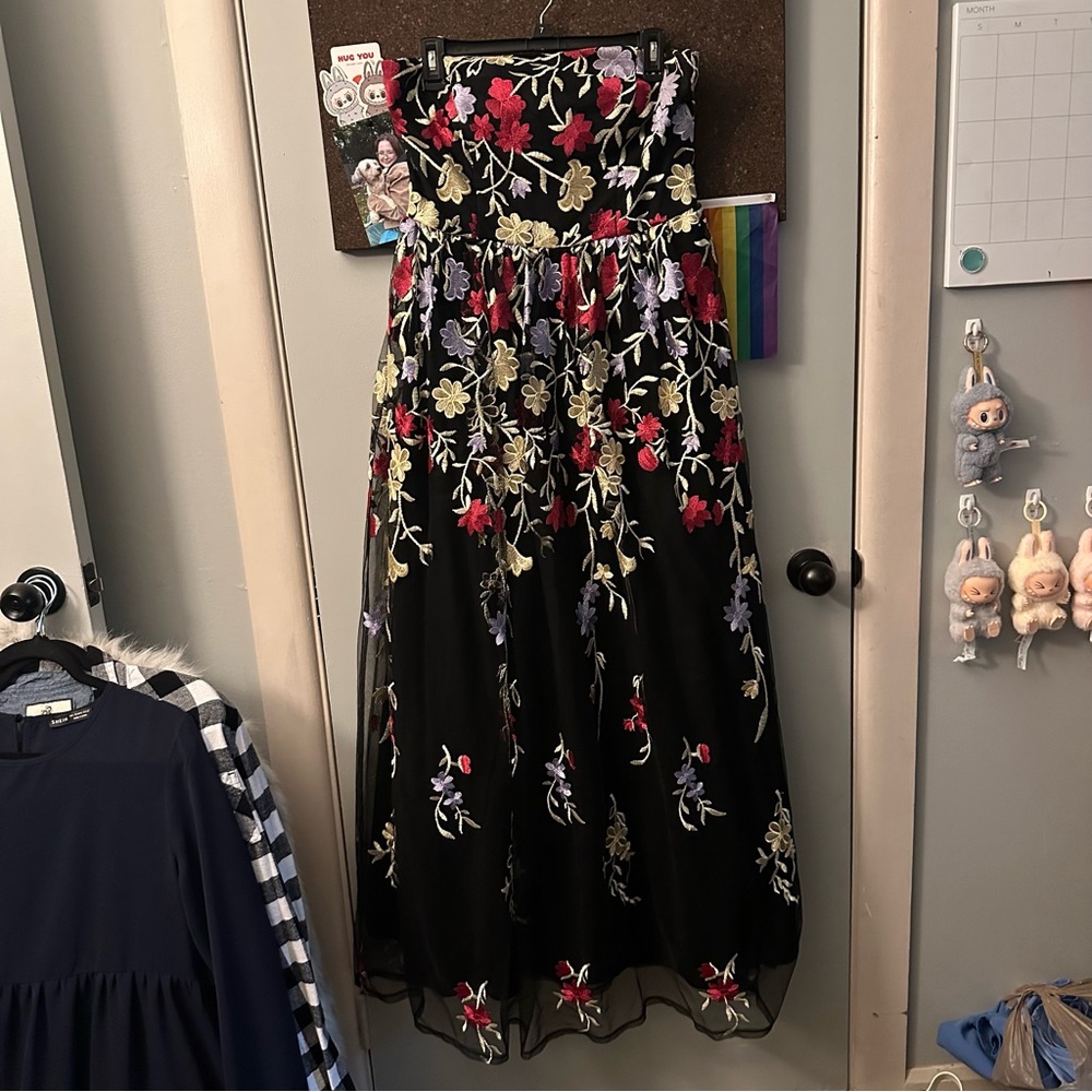 City Studio floral strapless prom dress